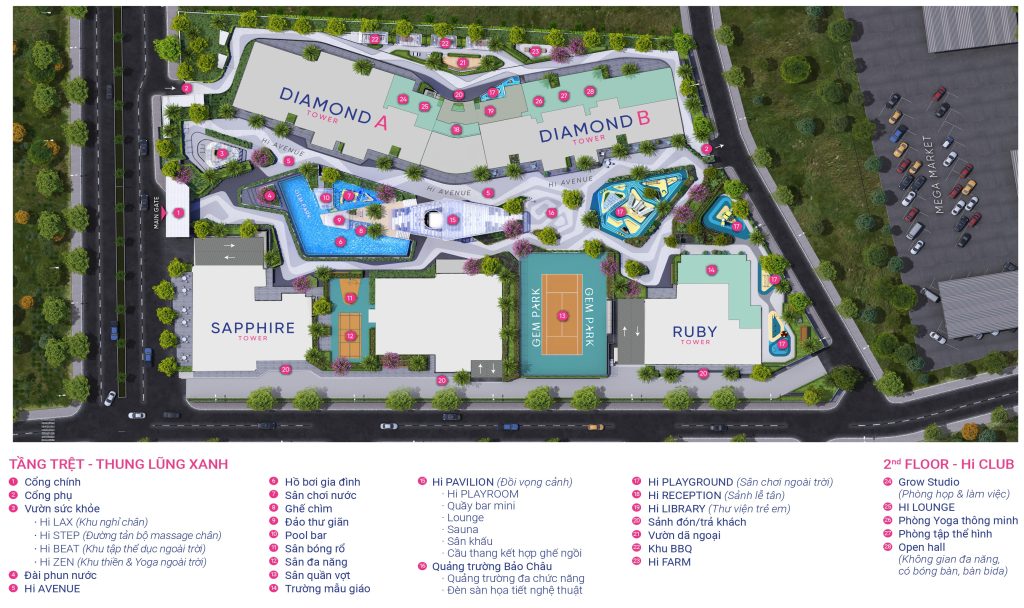 Mặt bằng Tiện ích Chung cư Gem Park Hải Phòng có gì ?